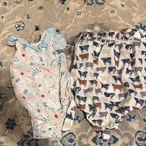 Saving Grace Smocks Floral and Animal Print Kids Swim Set